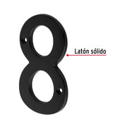Número 8 de latón sólido 4', negro, HERMEX
