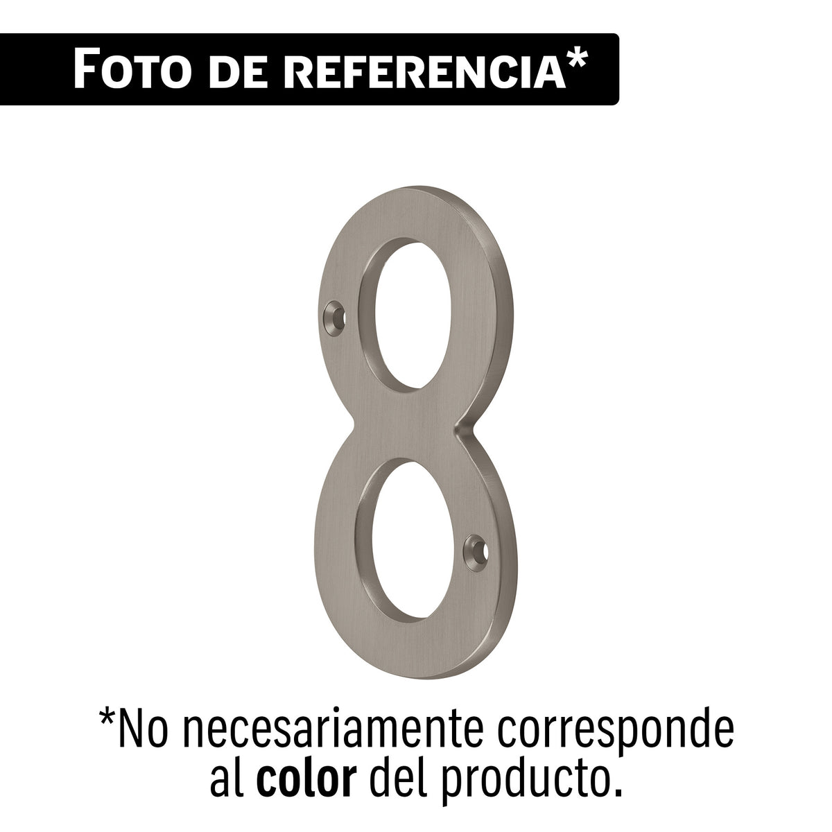 Número 8 de latón sólido 4', níquel satín, HERMEX