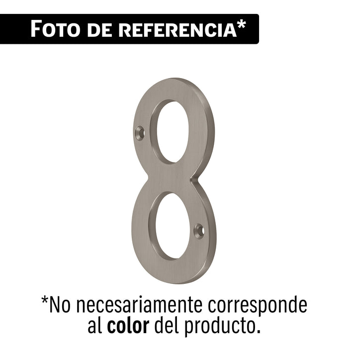 Número 8 de latón sólido 4', níquel satín, HERMEX