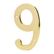 Número 9 de latón sólido 4', latón brillante, HERMEX