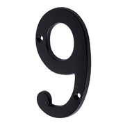 Número 9 de latón sólido 4', negro, HERMEX