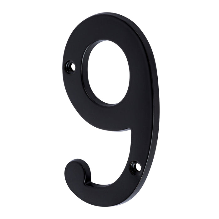 Número 9 de latón sólido 4', negro, HERMEX