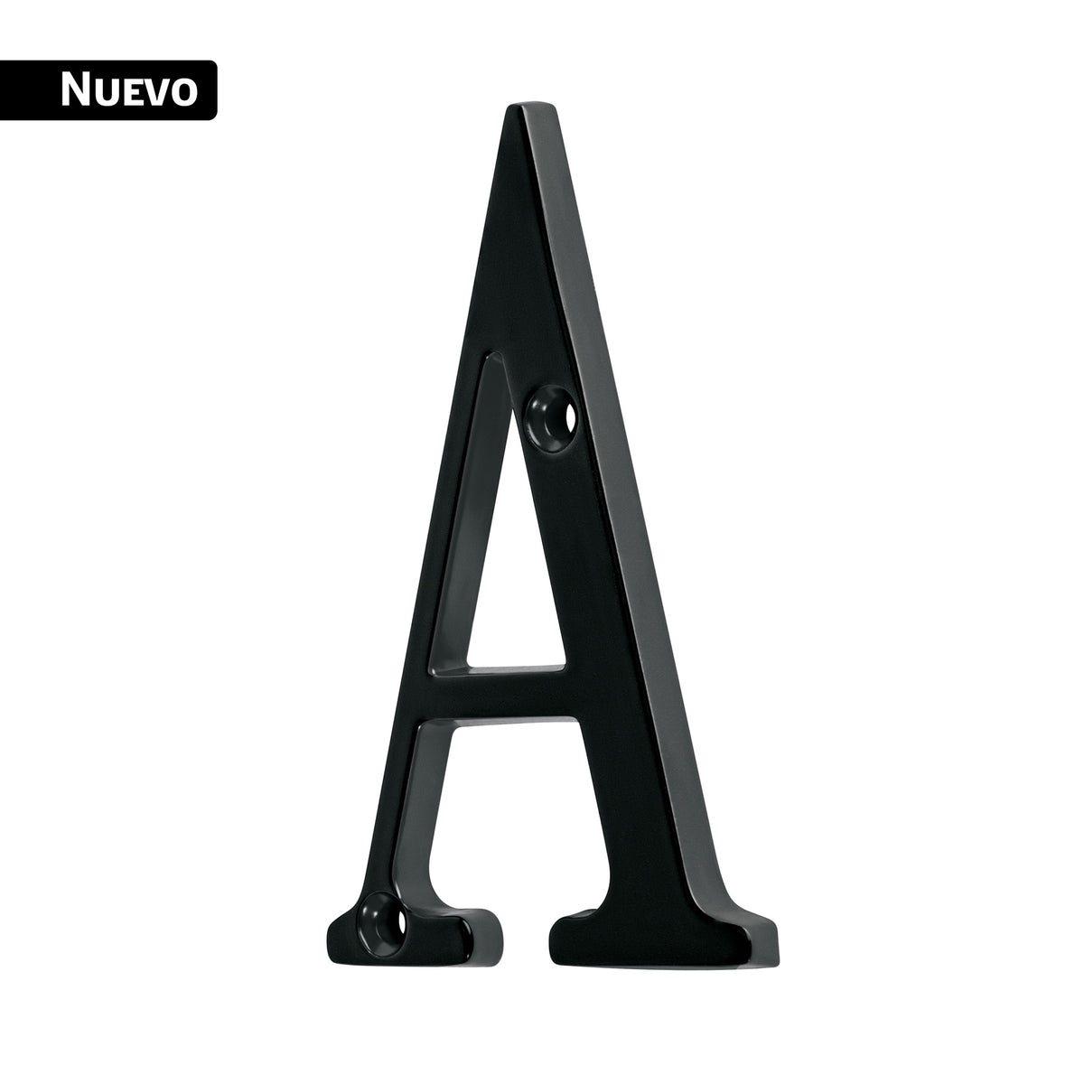 Letra A de latón sólido 4', negro, HERMEX