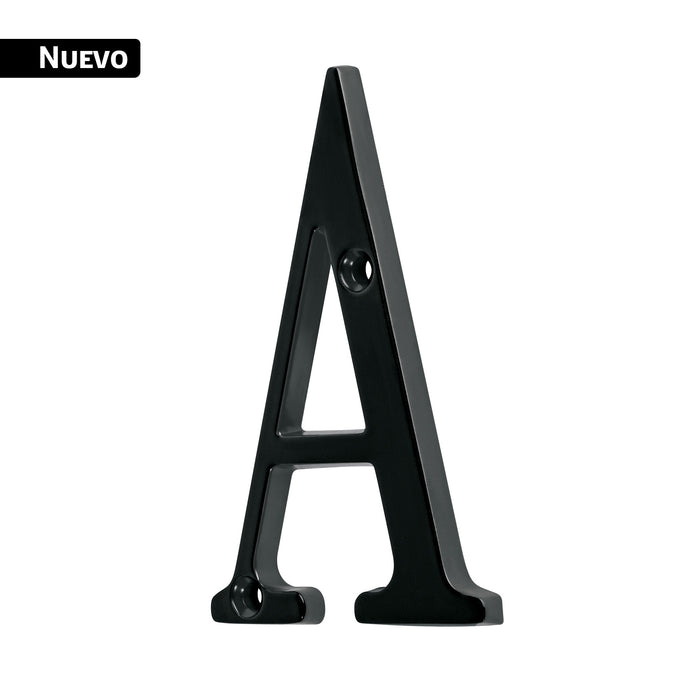 Letra A de latón sólido 4', negro, HERMEX