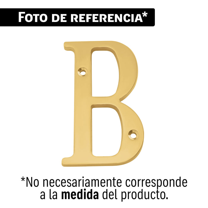Letra B de latón sólido 4', latón brillante, HERMEX