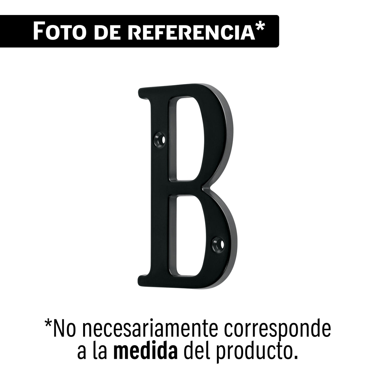 Letra B de latón sólido 4', negro, HERMEX