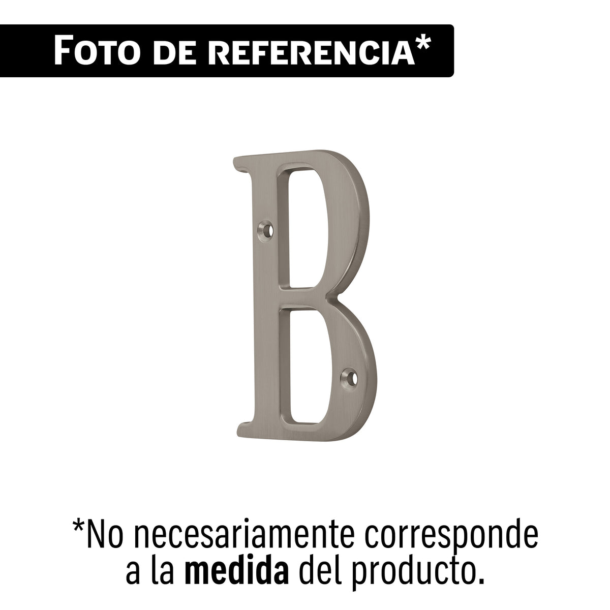 Letra B de latón sólido 4', níquel satín, HERMEX