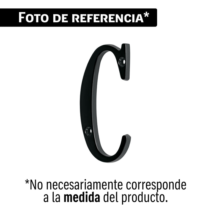 Letra C de latón sólido 4', negro, HERMEX