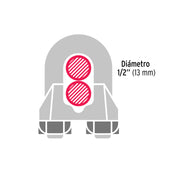 Blíster c/1 nudo (perro) de hierro p/cable de 1/2', FIERO