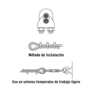 Blíster c/1 nudo (perro) de hierro p/cable de 1/2', FIERO