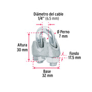Bolsa c/40 nudos (perros) de hierro p/cable de 1/4', FIERO