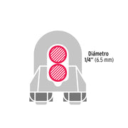 Blíster c/2 nudos (perros) de hierro p/cable de 1/4', FIERO