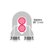 Bolsa c/100 nudos (perros) de hierro p/cable de 1/8', FIERO