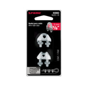 Blíster c/2 nudos (perros) de hierro p/cable de 1/8', FIERO