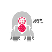 Blíster c/2 nudos (perros) de hierro p/cable de 1/8', FIERO