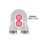 Bolsa c/50 nudos (perros) de hierro p/cable de 3/16', FIERO