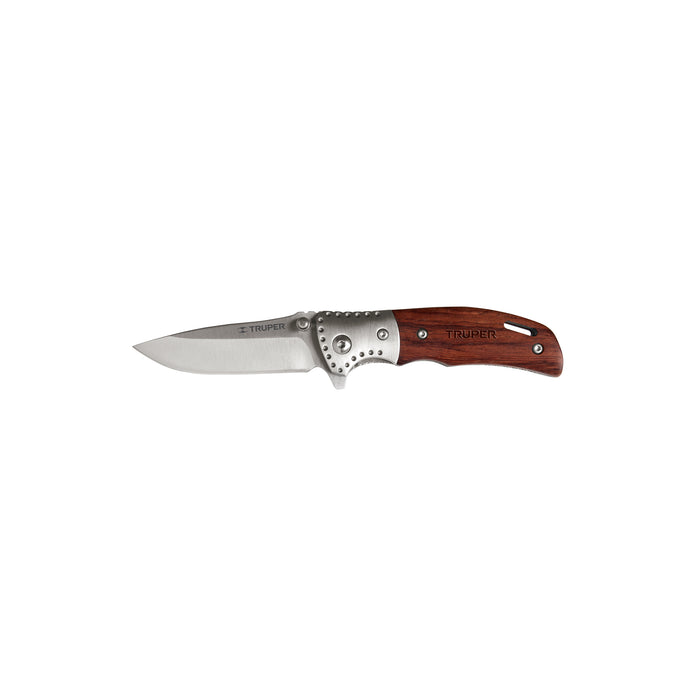 Navaja abatible 3-1/2' mango de madera, TRUPER