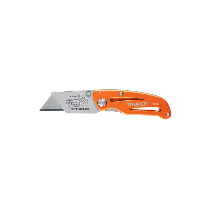 Navaja abatible 6' cuerpo de aluminio y acero inox, TRUPER