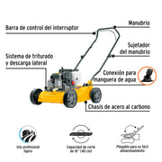 Podadora con motor a gasolina de 3 HP, 16' de corte, PRETUL