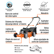 Podadora con motor a gasolina de 4 HP, 18' de corte, TRUPER