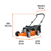 Podadora con motor a gasolina de 4 HP, 18' de corte, TRUPER