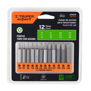 Juego de 12 puntas torx combinadas c/seguro largo 2', EXPERT