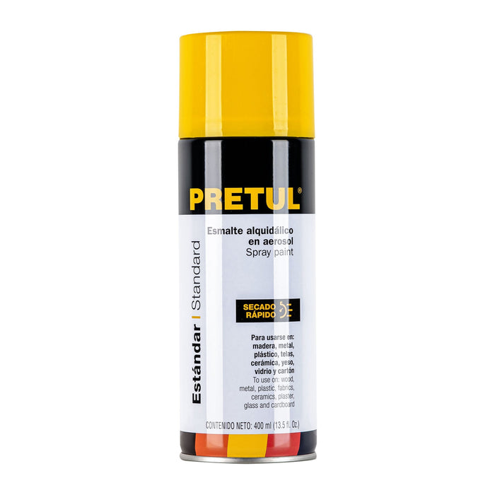 Pintura en aerosol, amarillo canario, 400 ml, PRETUL