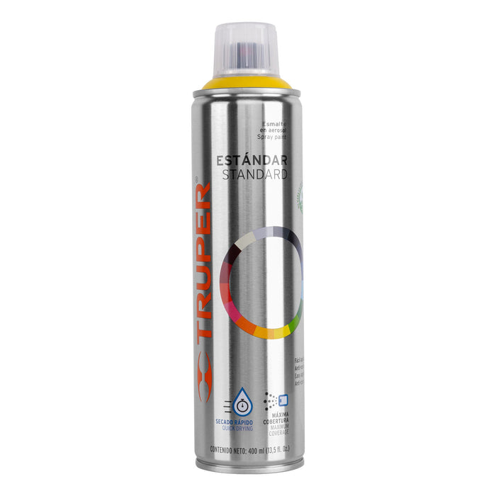 Pintura aerosol amarillo canario, bote esbelto 400 ml,TRUPER