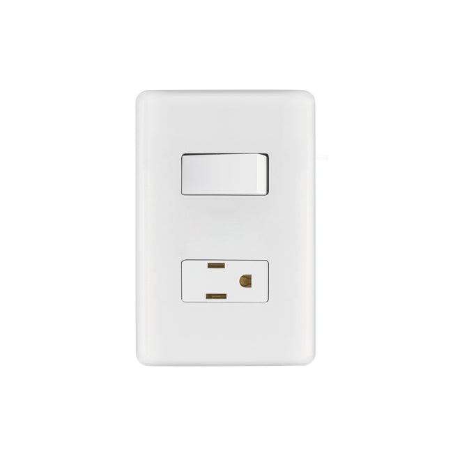 Placa armada contacto e interruptor sencillo, VOLTECK BASIC