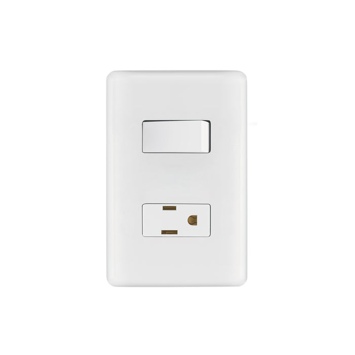 Placa armada contacto e interruptor sencillo, VOLTECK BASIC