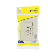 Placa armada interruptor y 2 contactos, marfil, BASIC