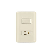 Placa armada interruptor y contacto, marfil, VOLTECK