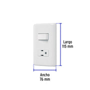 Placa armada contacto e interruptor sencillo, VOLTECK BASIC