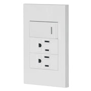 Placa armada 1 interruptor, 2 contactos,1mod,Española,blanco