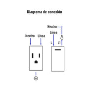 Placa armada acero interruptor y contacto 1.5 mód, Lisboa