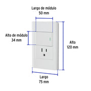 Placa armada blanca interruptor y contacto 1.5 mód, Lisboa