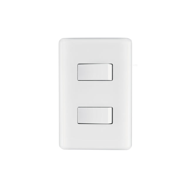Placa armada con 2 interruptores sencillos, VOLTECK BASIC