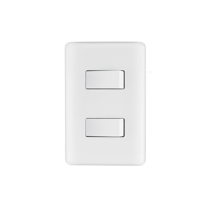 Placa armada con 2 interruptores sencillos, VOLTECK BASIC