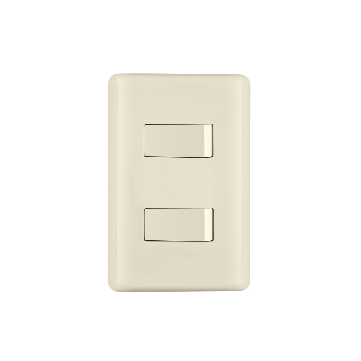 Placa armada, 2 interruptores, marfil, VOLTECK