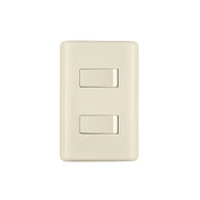 Placa armada, 2 interruptores, marfil, VOLTECK