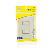 Placa armada, 2 interruptores, marfil, VOLTECK