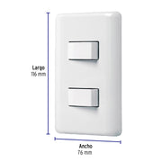 Placa armada con 2 interruptores sencillos, VOLTECK BASIC