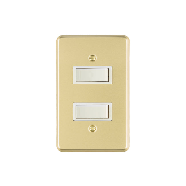 Placa armada 2 interruptores sencillos, línea Económica