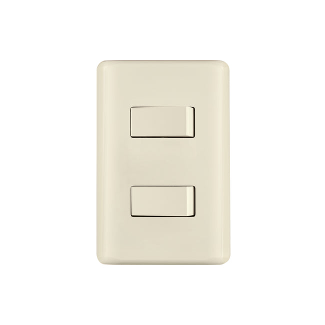 Placa armada 1 interruptor y 1 escalera, marfil, BASIC