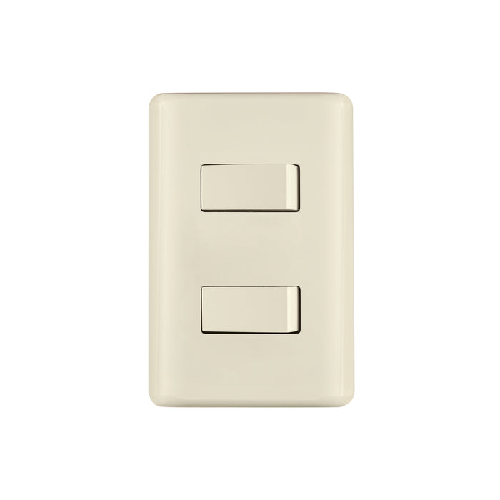 Placa armada 1 interruptor y 1 escalera, marfil, BASIC