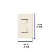 Placa armada 1 interruptor y 1 escalera, marfil, BASIC