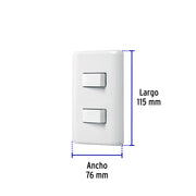 Placa armada 1 interruptor sencillo + 1 de 3 vías, BASIC