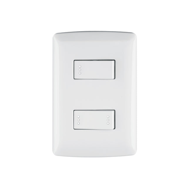 Placa armada 1 interruptor 1 escalera,blanco, línea Italiana