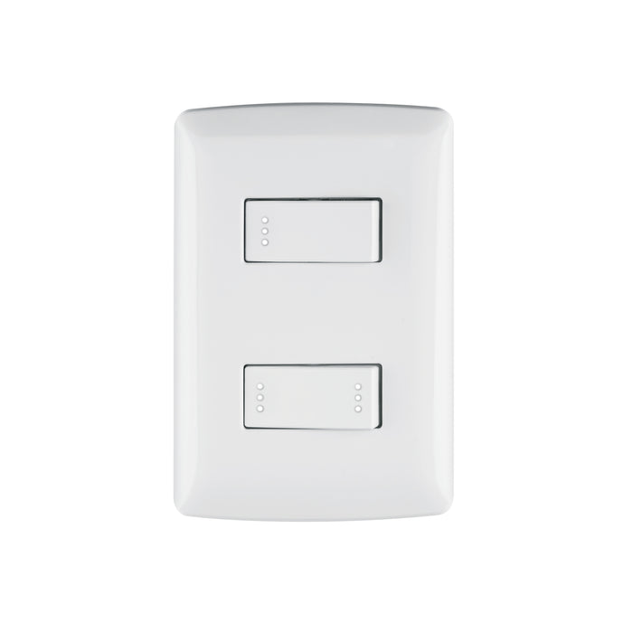 Placa armada 1 interruptor 1 escalera,blanco, línea Italiana