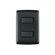 Placa armada 1 interruptor 1 escalera, negro, línea Italiana